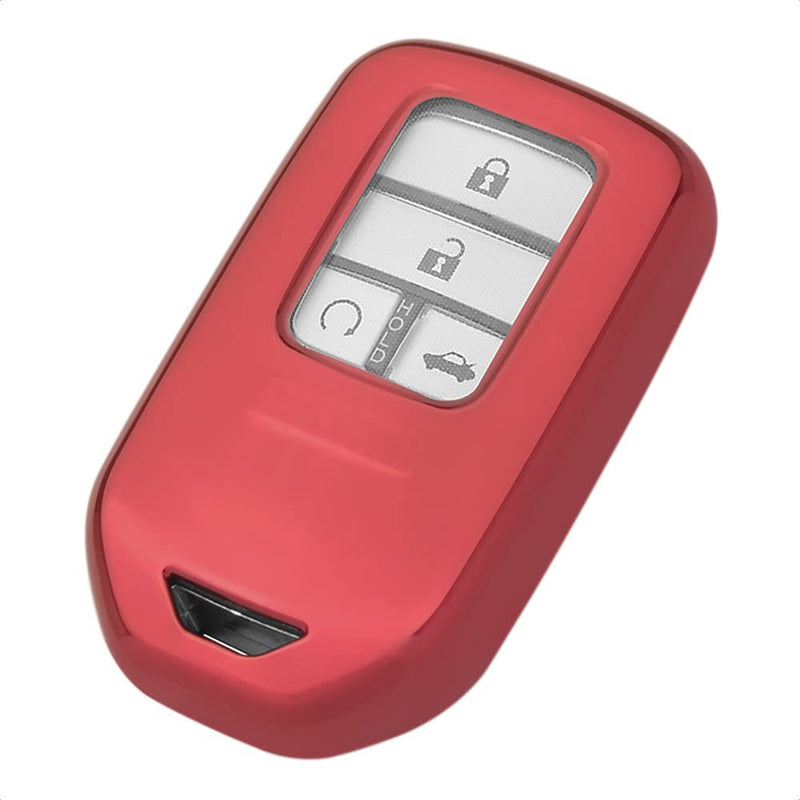 [Australia - AusPower] - TANGSEN Smart Key Fob Case Red TPU Cover Compatible with Honda Accord Hybrid Civic CROSSTOUR CR-V CR-Z FIT HR-V Odyssey EX-L Touring Pilot Elite Ridgeline 3 4 5 6 7 Button Keyless Entry Remote Universal Button 