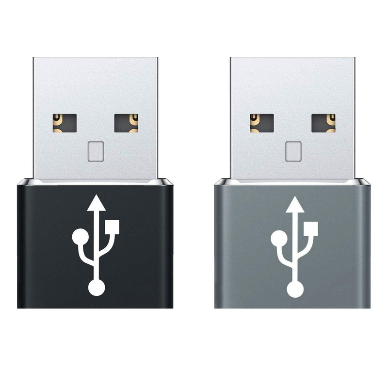 [Australia - AusPower] - USB-C Female to USB-A Male Adapter, Type C to A Charger Converter Adapter Compatible for Apple iPad Pro Air MacBook Samsung Galaxy Note 20 10 S21 S20 Plus 20 FE Ultra, Google Pixel (2 Pack) 