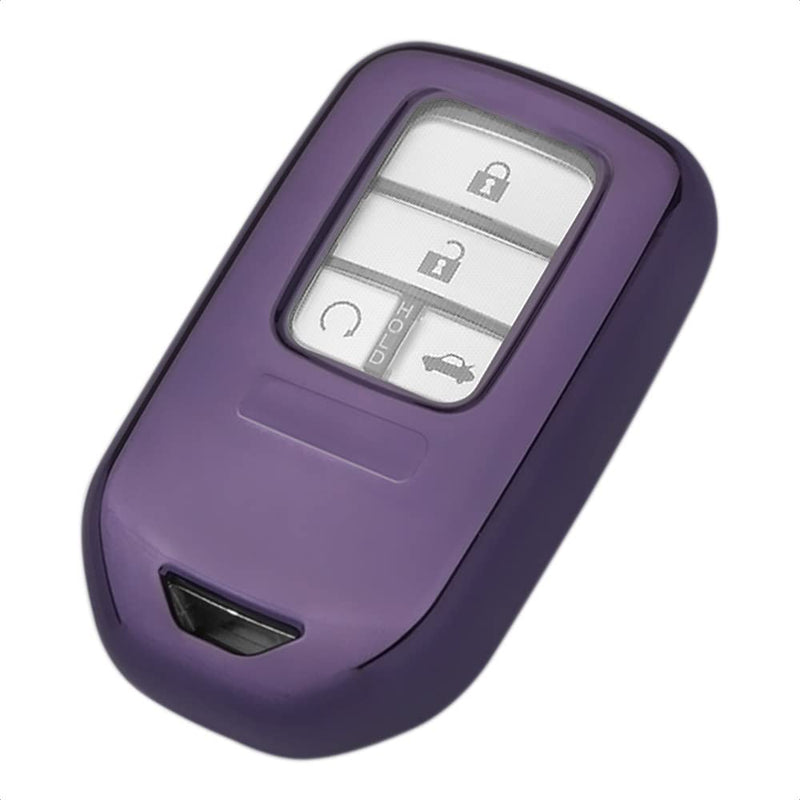 [Australia - AusPower] - TANGSEN Smart Key Fob Case Purple TPU Protective Cover Compatible with HONDA ACCORD HYBRID CIVIC CROSSTOUR CR-V CR-Z FIT HR-V ODYSSEY EX-L TOURING ELITE RIDGELINE 3 4 5 6 7 Button Keyless Entry Remote Universal Button 