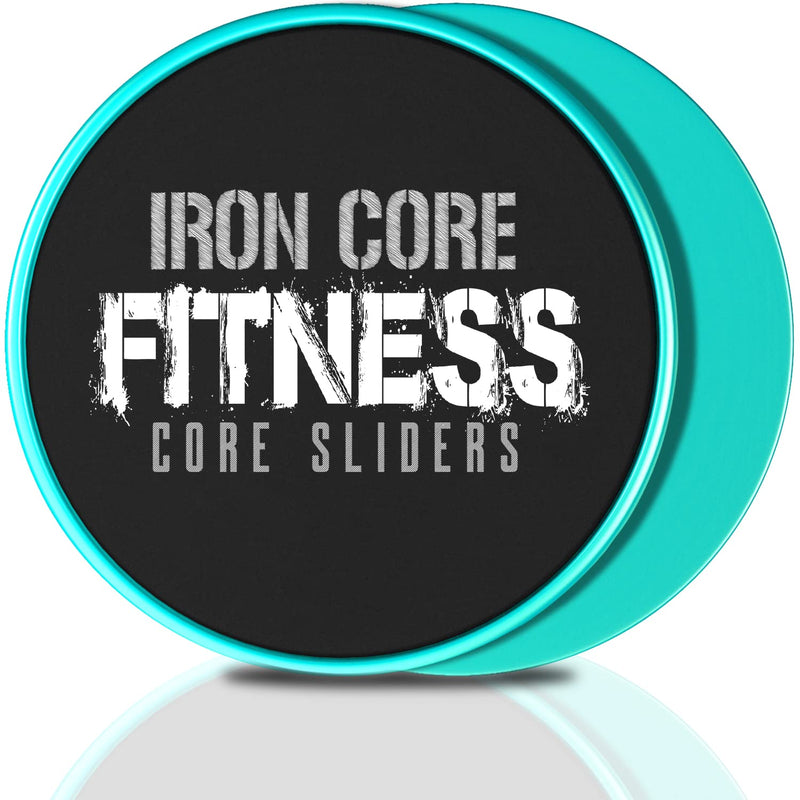 [Australia - AusPower] - Iron Core Fitness 2 x Dual Sided Gliding Discs Core Sliders Ultimate Core Ab Fitness Trainer. Gym, Home Abdominal & Total Body Workout Equipment for use on All Surfaces. Aqua Blue 