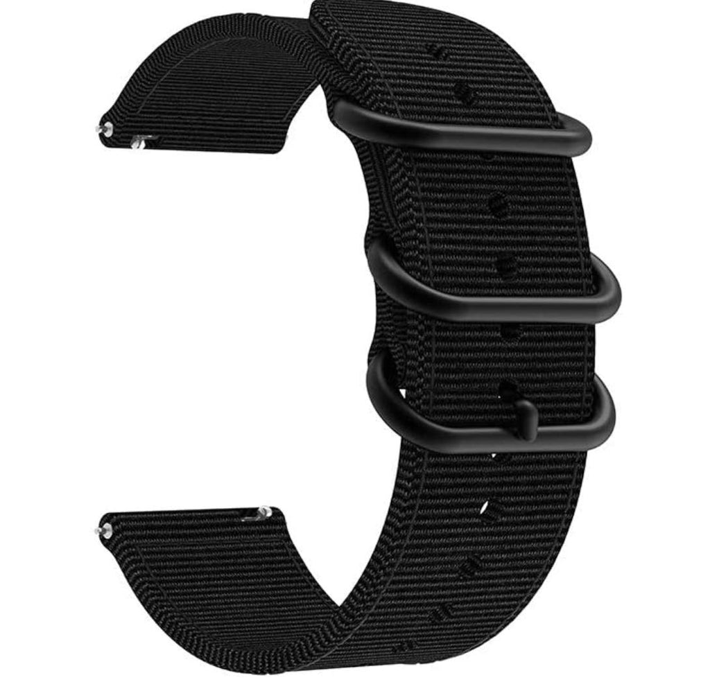 [Australia - AusPower] - WayLand Replacement Vivmove 3 / Luxe/Style 42mm Watch Band, 20mm Quick Release Fine Woven Nylon Watch Strap Compatible for Garmin Vivoactive 3 Music/Forerunner 645/245 Smartwatch, Black 