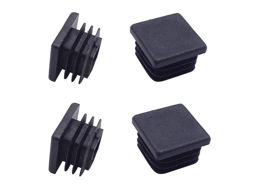 [Australia - AusPower] - 4 Pack 1 Inch Square Plastic Plug Tubing End Cap Suitable for Square Tube (Black-4Pcs) Black-4Pcs 