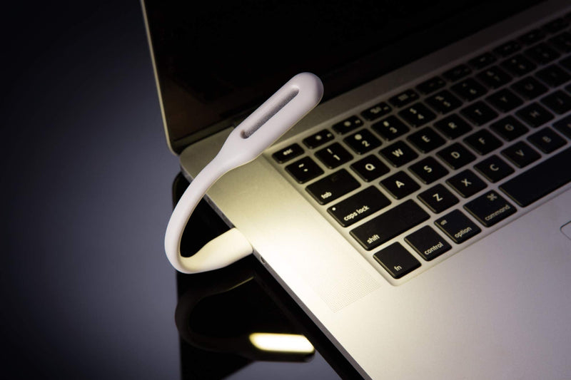 [Australia - AusPower] - Schatzii | LED Laptop & Reading Light | High Intensity LED Light Powered by Any 2.0 & 3.0 USB Port on Laptop - No Batteries Needed | Adjustable & Bendable Light | White 