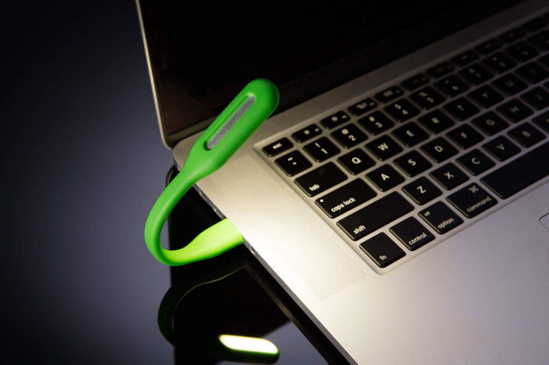 [Australia - AusPower] - Schatzii | LED Laptop & Reading Light | High Intensity LED Light Powered by Any 2.0 & 3.0 USB Port on Laptop - No Batteries Needed | Adjustable & Bendable Light | Green 