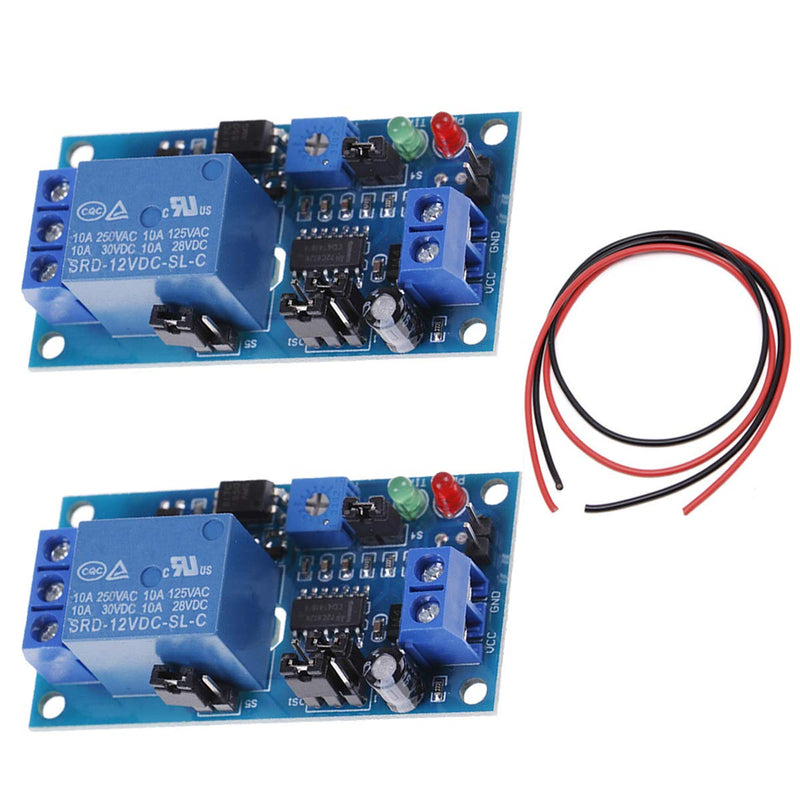 [Australia - AusPower] - DAOKI 2PCS 12V Time Delay Relay Module Adjustable Potentiometer LED Indicator On Off Switch Module for Arduino with 24AWG Wire 