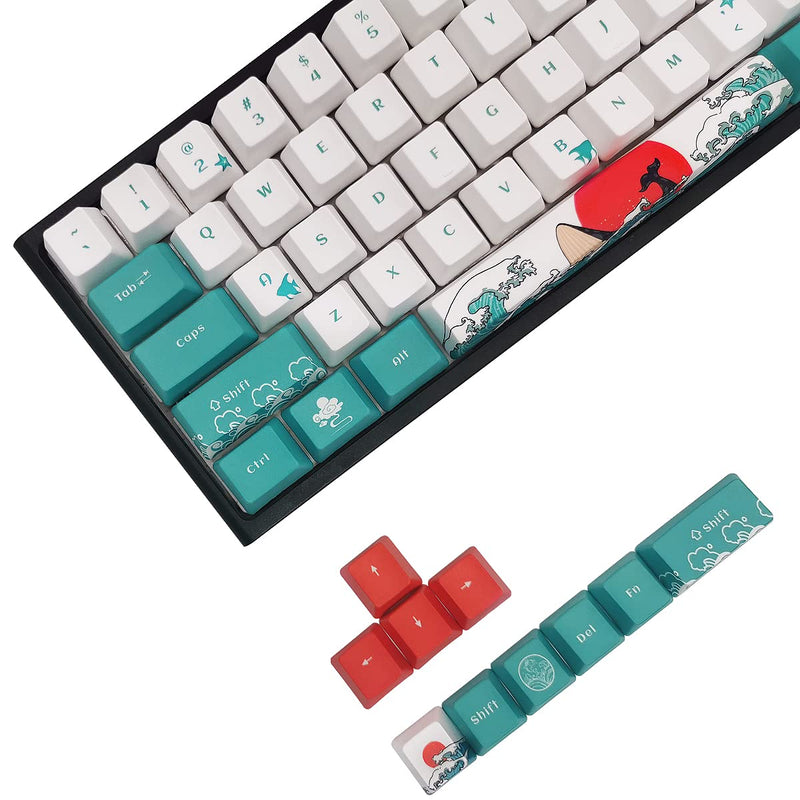[Australia - AusPower] - SDYZ Custom Keycaps-Keycaps 60 Percent, Suitable for GK61/GK64/RK61/Anne/GH60 /ALT61 Mechanical Keyboards, 71 Key Set, OEM Profile PBT Keycaps (Coral Sea Keycaps) Coral Sea Keycaps 