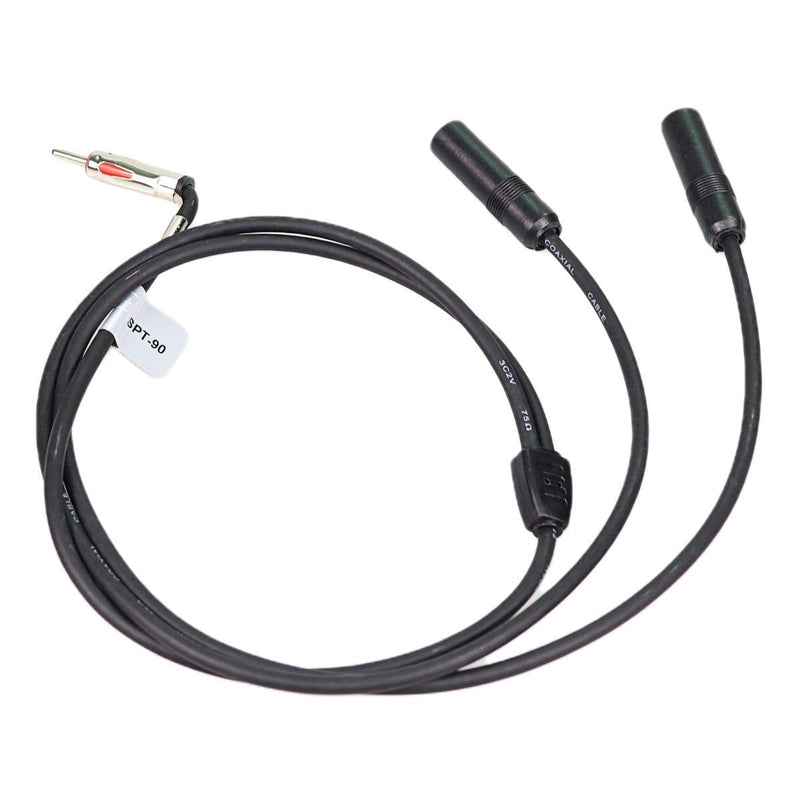 [Australia - AusPower] - CHHLIUT Am Fm Radio Car Stereo Antenna Splitter 2 in 1 Out Antenna Auto Aux Ant Sterio Y Adapter 1 Male 2 Female Cable 2.95ft 