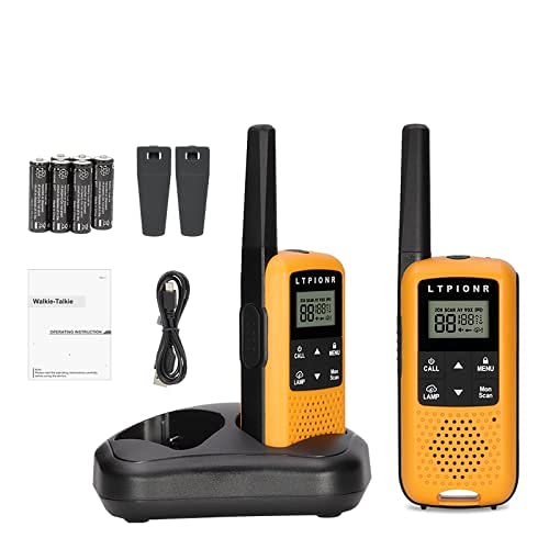 [Australia - AusPower] - LTPIONR Rechargeable Walkie Talkies for Adults, 2 Pack Long Range Two Way Radio up to 32 Miles 22 Channels Rechargeable Batteries,LED Lamplight,VOX Hands-Free Talk,IPX4 Waterproof,NOAA Weather Alarm 