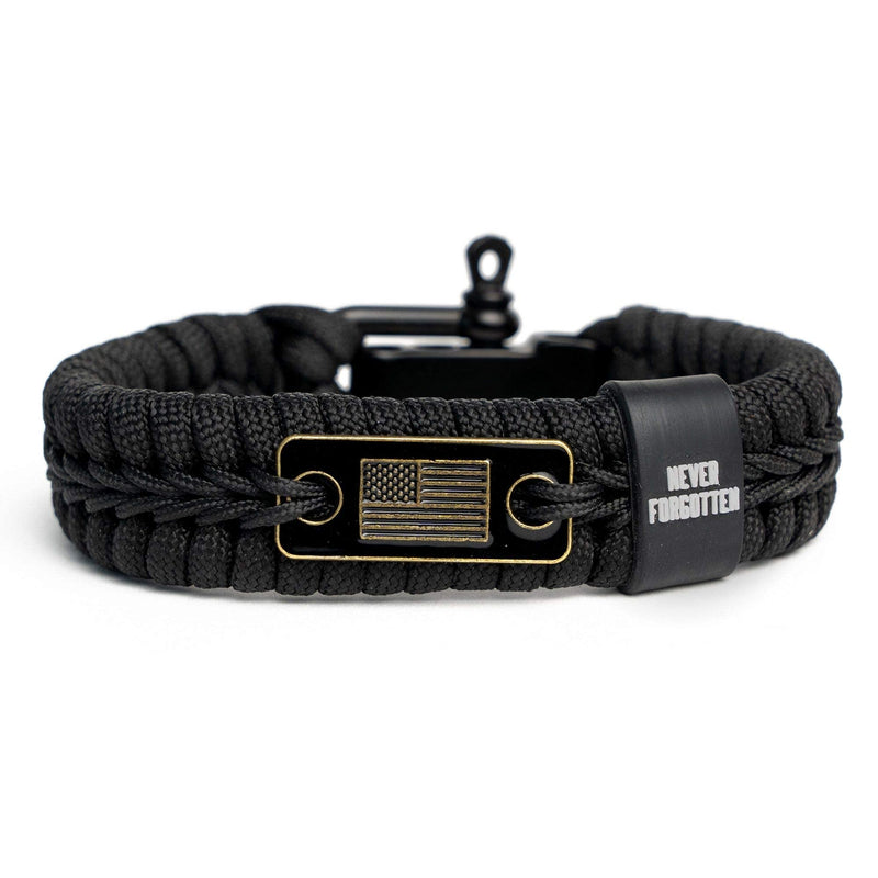 [Australia - AusPower] - Hero Company Never Forgotten Paracord Bracelet - Tactical Survival Bracelet for Men with Bronze USA Flag - Helps Pair Military Veterans with a Companion Dog 