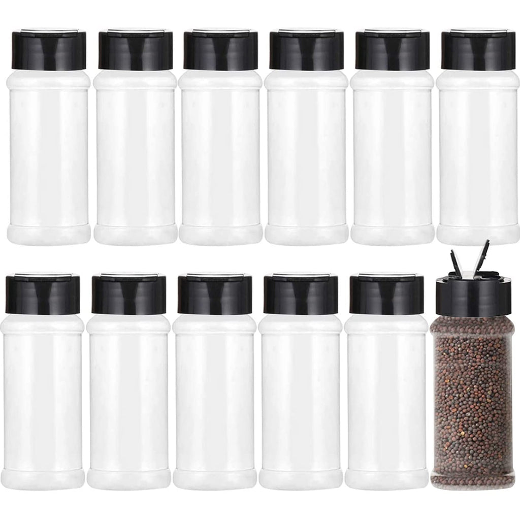 [Australia - AusPower] - FEOOWV 100 ml/3.3 Fluid Ounce Clear Plastic Spice Jar , Empty Spice Jars Bottles Plastic Seasoning Containers for Storing Spice, Herbs and Seasoning Powders (12) 12 