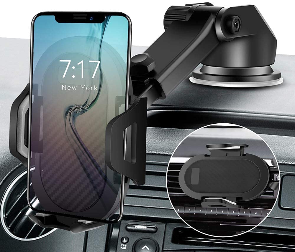 [Australia - AusPower] - Car Phone Holder Mount Suction Cup,Car Dashboard Windshield Air Vent Handsfree Stand Universal Anti-Shake Stabilizer i Phone Samsung Compatible with All Mobile Phones 