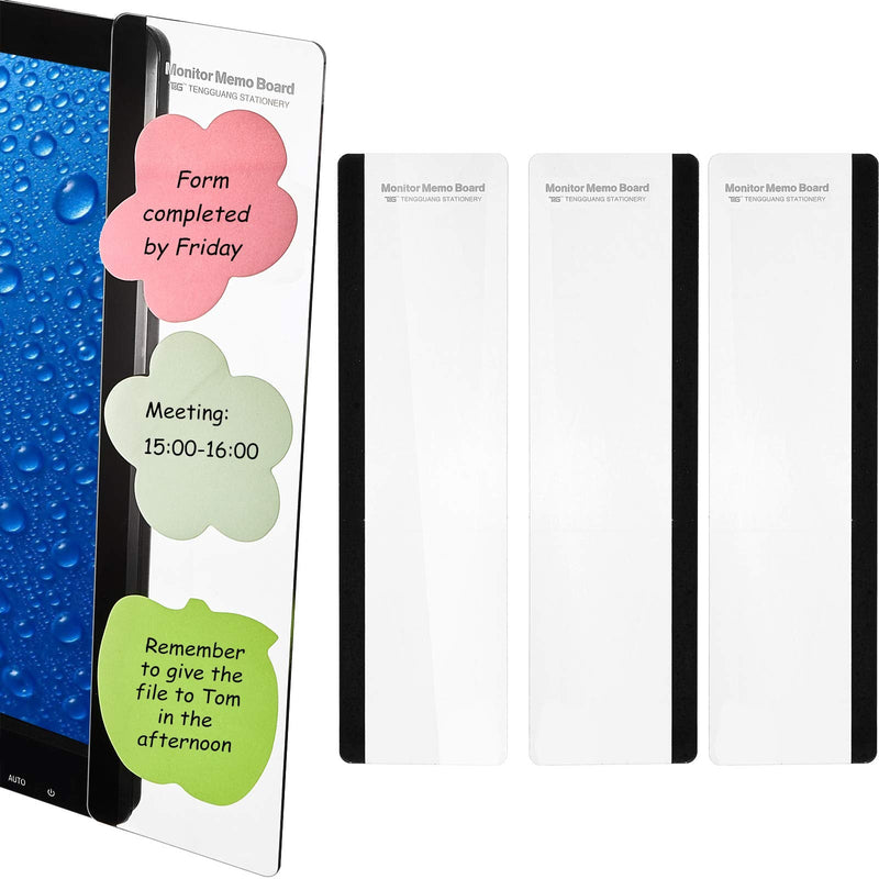 [Australia - AusPower] - Computer Monitor Message Board Screen Memo Board Monitor Memo Board Top Mount Monitor Sticky Note Holder Message Memo Panel for Monitors Screen Cabinets, Left and Right (4 Pieces) 