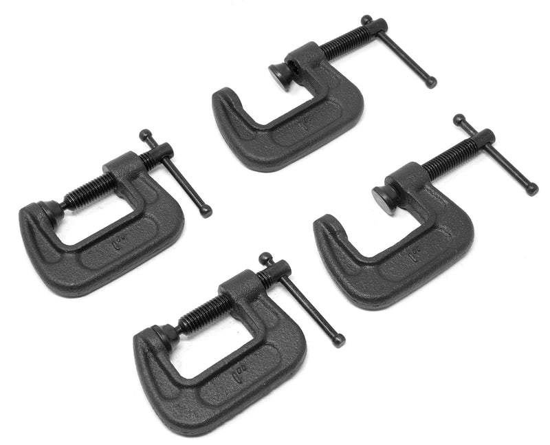 [Australia - AusPower] - WEN CLC108 Heavy-Duty Cast Iron C-Clamps with 1-Inch Jaw Opening and 0.8-Inch Throat, 4 Pack 