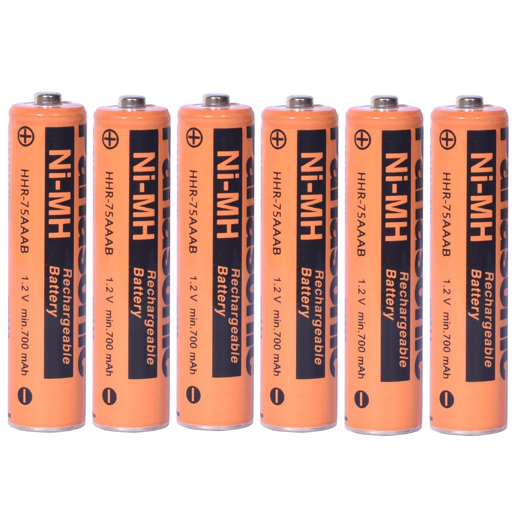 [Australia - AusPower] - 6 Pack 700mAh 1.2V AAA Rechargeble Battery,HHR-75AAABU NI-MH Replacement Battery for Pasonic Cordless Phones 700mah-6 pack 