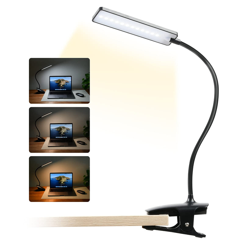 [Australia - AusPower] - CUHIOY Reading Light Clip, Portable Clip Desk Lamp, Eye Protect Clip on Light for Bed, Rechargeable Book Light, Led Headboard Reading Light, Clip Light for Reading with Flexible Neck, Kids Night Light Black 