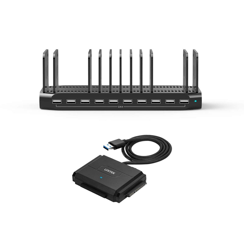 [Australia - AusPower] - [Bundle] SATA/IDE to USB 3.0 Adapter & 10 USB Ports Charging Station 
