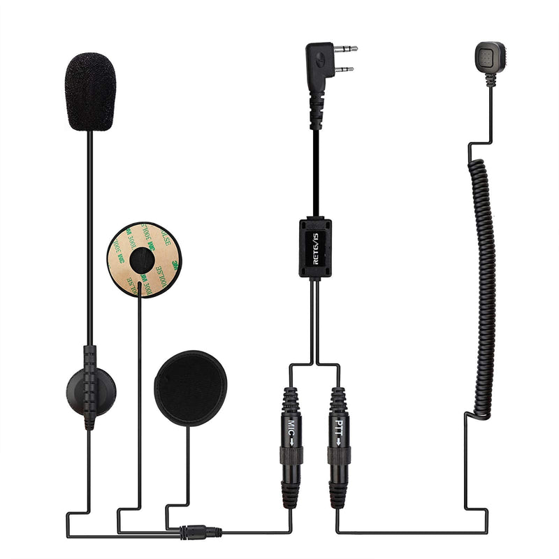 [Australia - AusPower] - Retevis Motorcycle Helmet Headset, Two Way Radio Earpiece for Retevis RT21 RT22 H-777 Baofeng UV5R 888S, with Finger PTT and Microphone (1 Pack) 