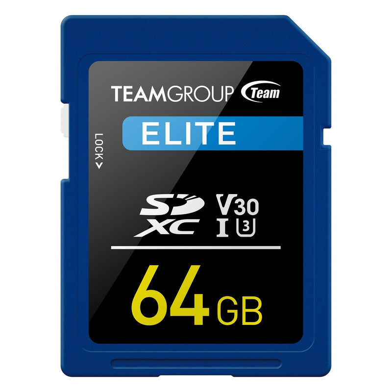 [Australia - AusPower] - TEAMGROUP Elite 64GB UHS-I U3 V30 4K UHD Read Speed up to 90MB/s SDXC Memory Card for Professional Vloggers, Filmmakers, Photographers & Content Curators TESDXC64GIV3001 ELITE U3 V30 