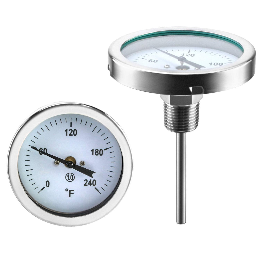 [Australia - AusPower] - QWORK Analog Dial Thermometer, Bimetal, Stem 2-1/2" L, 1/2"NPT Thread 