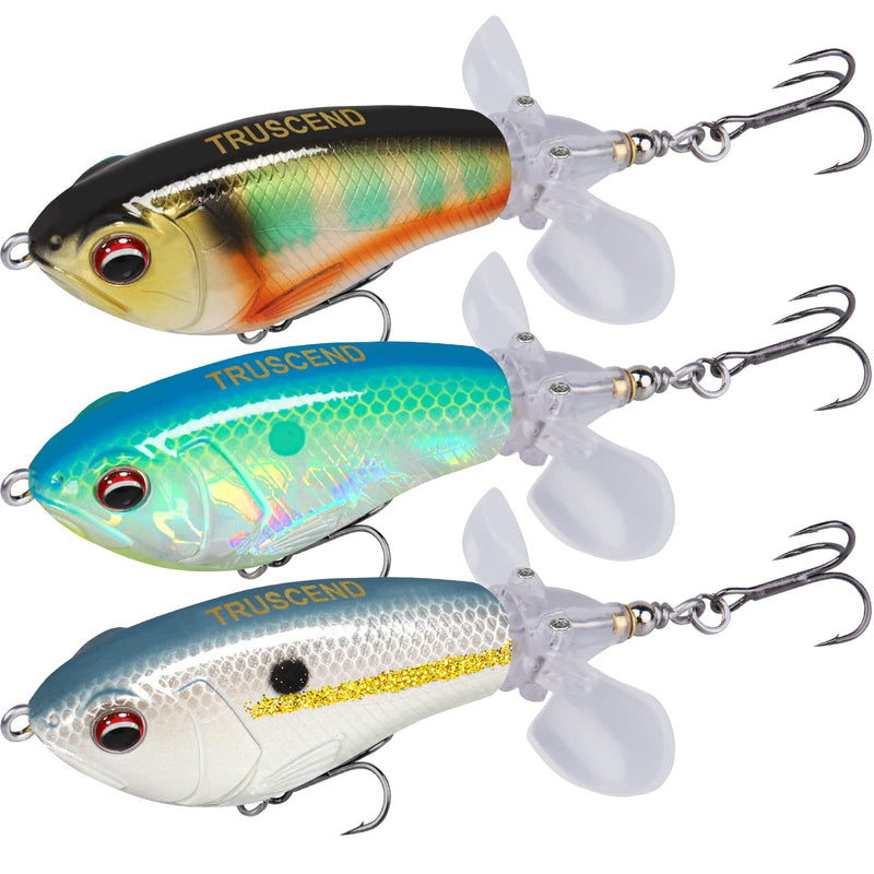 [Australia - AusPower] - TRUSCEND Topwater Fishing Lures, Plopper Fishing Lure, Plopping Minnow with Floating Rotating Tail, Topwater Surface Crankbait Lures for Bass Trout Pike Perch, Hard Bass Whopper Lure Kit 