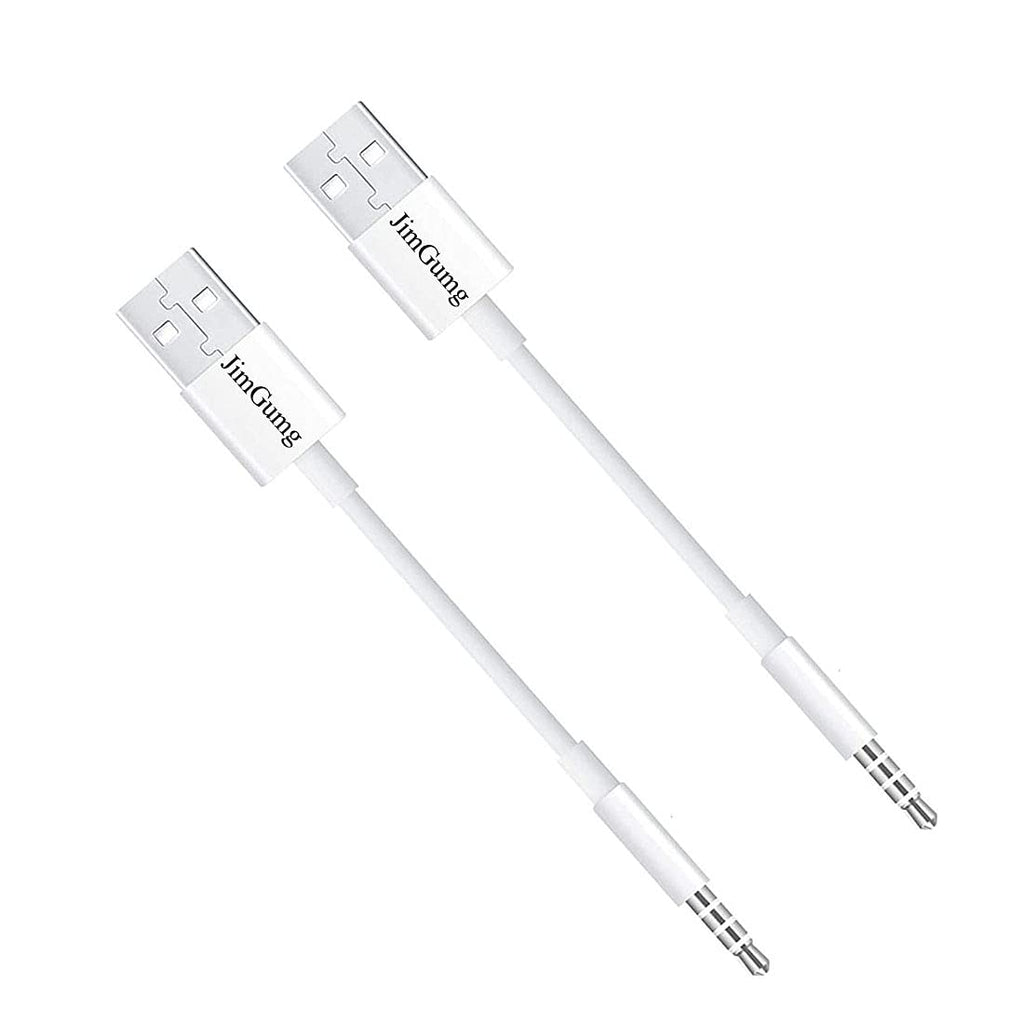 [Australia - AusPower] - JimGumg (2 pcs)3.5mm Male AUX Audio Jack to USB 2.0 Male Charger Sync Data Compatible for iPod Shuffle 3rd 4th 5th /6/7 Gen MP3/MP4 USB Cables for cellphomes 