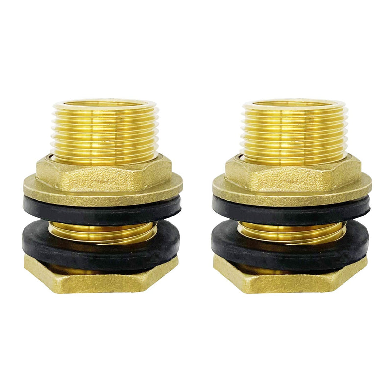 [Australia - AusPower] - Metaland 3/8" Female 1/2" Male Brass Water Tank Connector Bulkhead Tank Fitting for Rain Barrels, Aquariums, Tubs, Pools (Pack of 2) 3/8" Female-1/2" Male 
