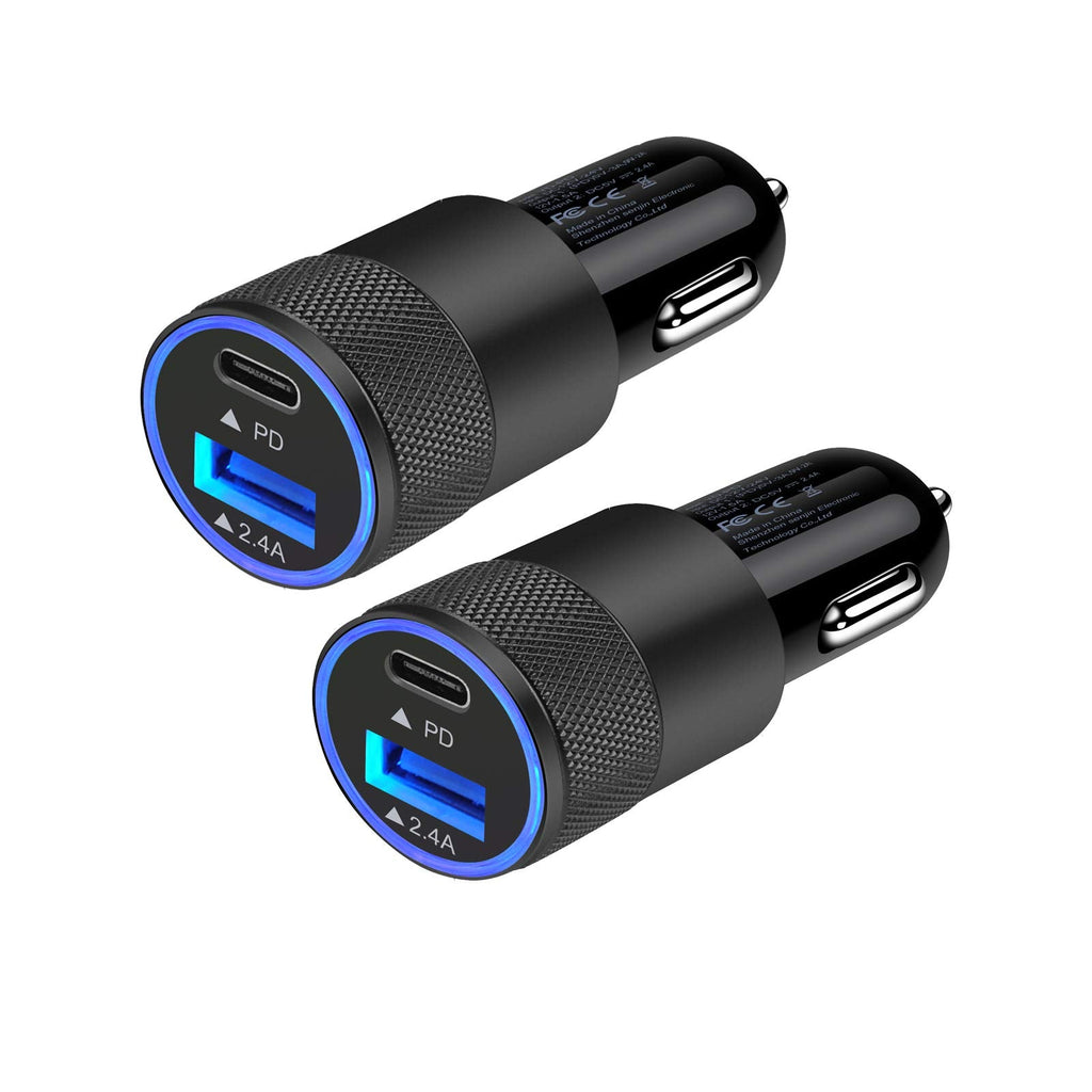 [Australia - AusPower] - Quick Fast Charging Car Adapter, 30W Power Delivery USB C Adapter PD Car Charger Compatible for iPhone SE 2020 12 11 Pro Max Pixel 5 4XL,Samsung S20 FE S21,Note 20/21 Ultra A01 A32 A42 A51A10e 2PACK 