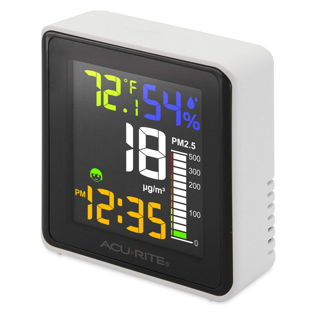 [Australia - AusPower] - AcuRite Indoor Air Quality Monitor (PM2.5, Temperature, Humidity), Black 
