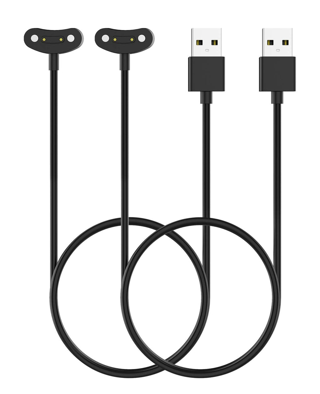 [Australia - AusPower] - MoKo 2Pack Charger Compatible with TicWatch Pro 3 Ultra GPS/Pro 3 GPS/Pro 3 LTE/Pro X/E3 Smartwatch,Magnetic Replacement Charging Cable 3.3ft 100cm USB Cable Cord, Black 