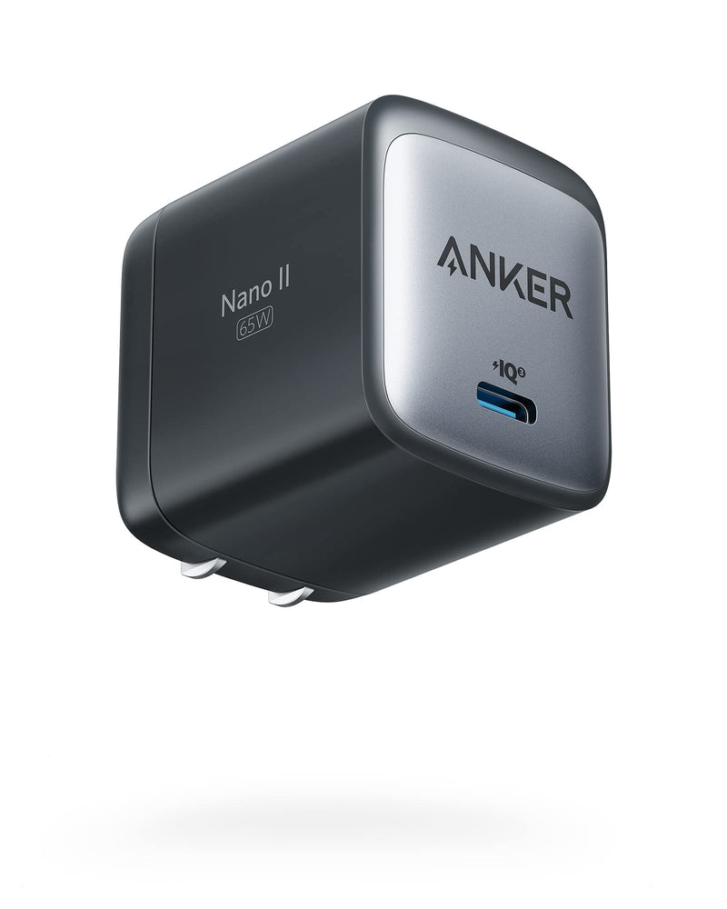 [Australia - AusPower] - Anker USB C Charger, 715 Charger (Nano II 65W), GaN II PPS Fast Compact Foldable Charger for MacBook Pro/Air, Galaxy S20/S10, Dell XPS 13, Note 20/10+, iPhone 13/Pro/Mini, iPad Pro, Pixel, and More 