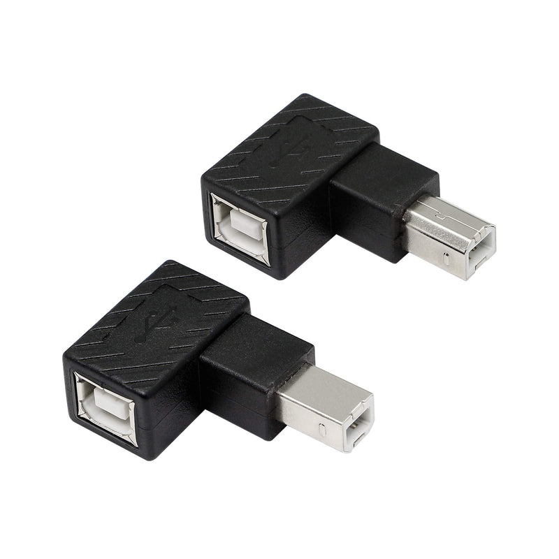 [Australia - AusPower] - YACSEJAO USB 2.0 Type-B Printer Adapter, 2Pack 90 Degrees USB 2.0 B Male to Type-B Female Printer Adapter， for Printer, Scanner, Mobile HDD and More（Left Angle+Right Angle） Left Angle+Right Angle 