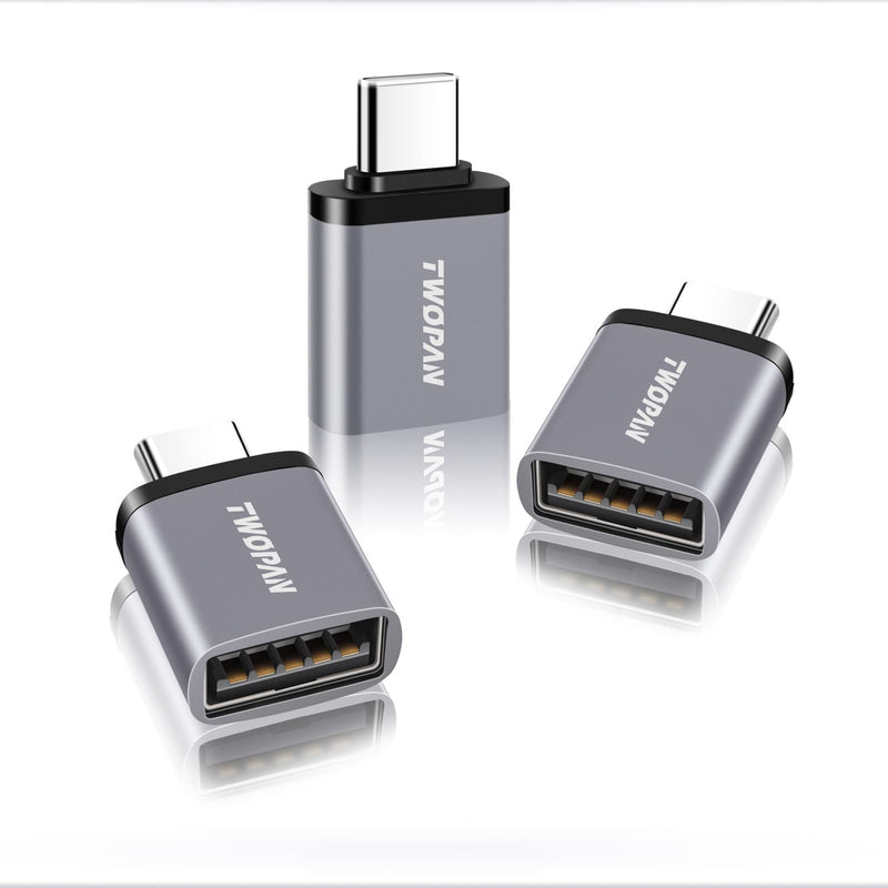 [Australia - AusPower] - TWOPAN 3 Pack USB C to USB Adapter, USB C to A Male to Female Adapter, High-Speed USB 3.0 Male Adapter for iMac, MacBook Air/Pro 2021, iPad Pro, XPS, Elitebook, Pixel, Chromebook, Yoga, Galaxy 