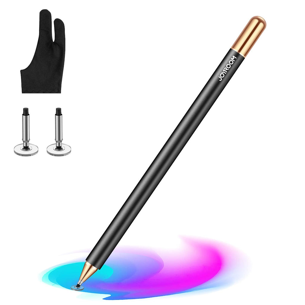 [Australia - AusPower] - joyroom Capacitive Stylus Pen for Touch Screens, Disc Tip and High Sensitivity, with Replacement Tips, for Kid Student Drawing, Writing, for Touch Screen Devices Tablet, Smartphone, iPad Pen 