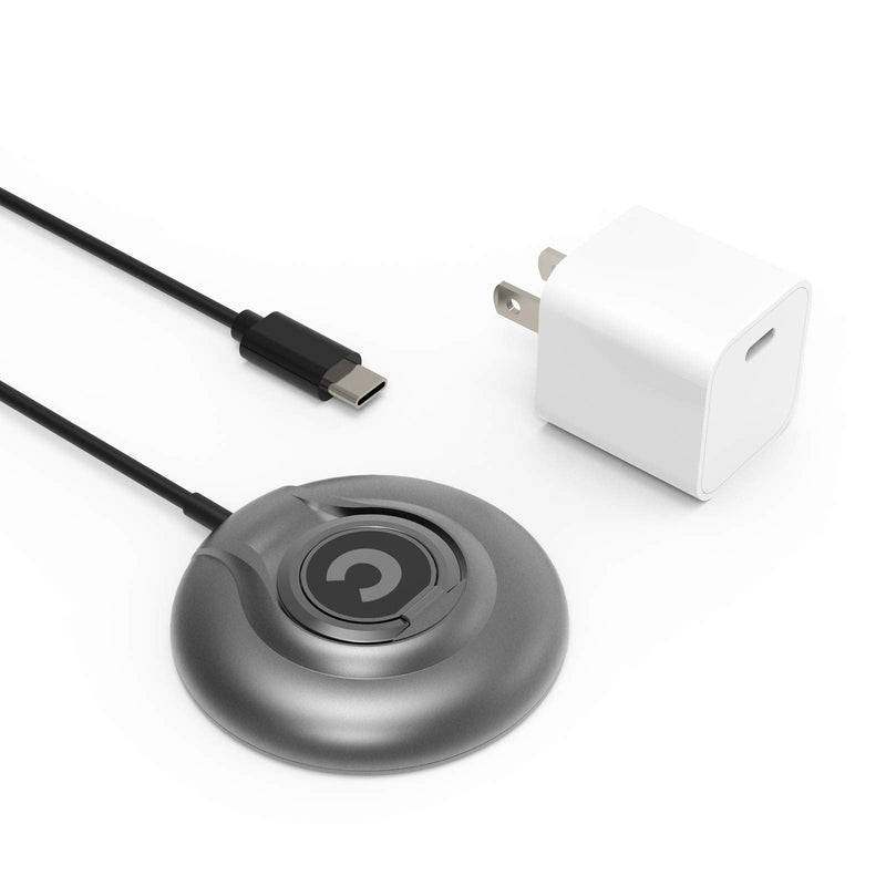 [Australia - AusPower] - 15W Magnetic Wireless Phone Charger with Power Adapter,Qi-Certified Wireless Charging Pad with Ring Holder Stand for iPhone 12/12 Mini/12 Pro/12 Pro Max (greyQC3.0) greyQC3.0 