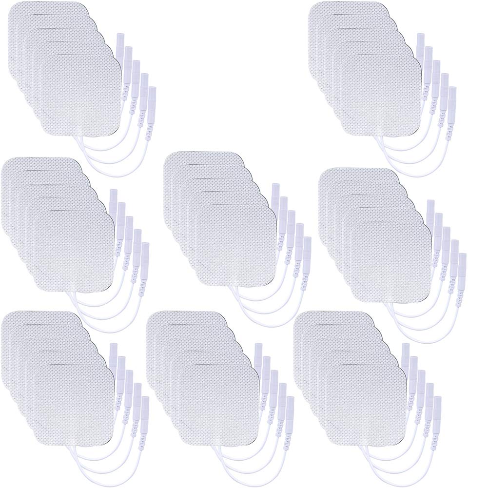 [Australia - AusPower] - TENS Unit Pads 40 Pcs Wired Self-Adhesive Electrodes Premium Replacement Pads for TENS Units - 2x2 Inches (2x2-40Pcs) 
