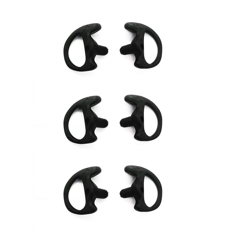 [Australia - AusPower] - WODASEN Replacement Earmold Earpiece 3 Pairs Universal Ear Molds for Two Way Walkie Talkie Air Acoustic Headset Black Color M 