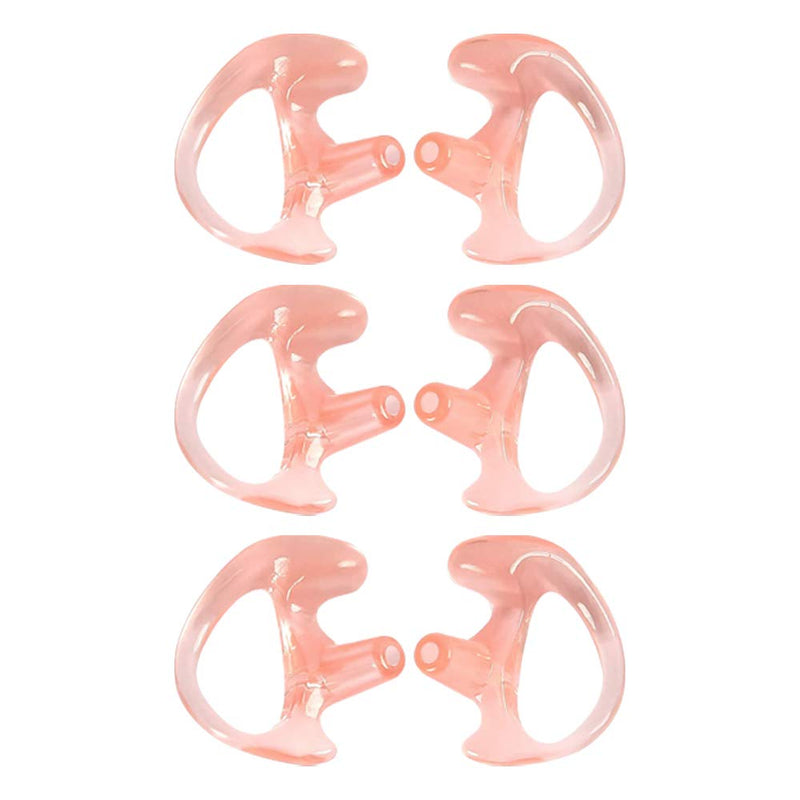 [Australia - AusPower] - WODASEN Replacement Ear Mold Earpiece 3 Pairs Universal Earmolds for Walkie Talkie Two Way Radio Air Acoustic Headset Pink S 