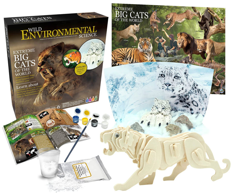 [Australia - AusPower] - WILD ENVIRONMENTAL SCIENCE Extreme Big Cats of the World - For Ages 6+ - Create and Customize Models and Dioramas of Tigers, Snow Leopards and more - Study the Most Extreme Animals 