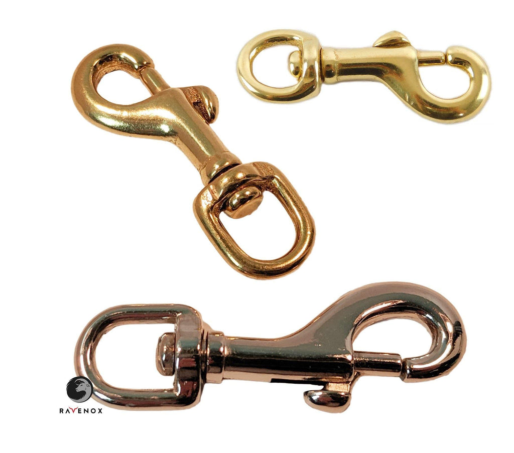 [Australia - AusPower] - Ravenox Snap Hooks Heavy Duty |(Solid Brass)(3/8" x 2-Pack) | 3/8-inch Swivel Snaps | Keychain Clip with Eye Bolt | Swivel Hook, Bolt Snap for Scuba, Flagpoles, Horse Leads, Leashes | Rope Hardware 3/8-inch x 2-Pack 