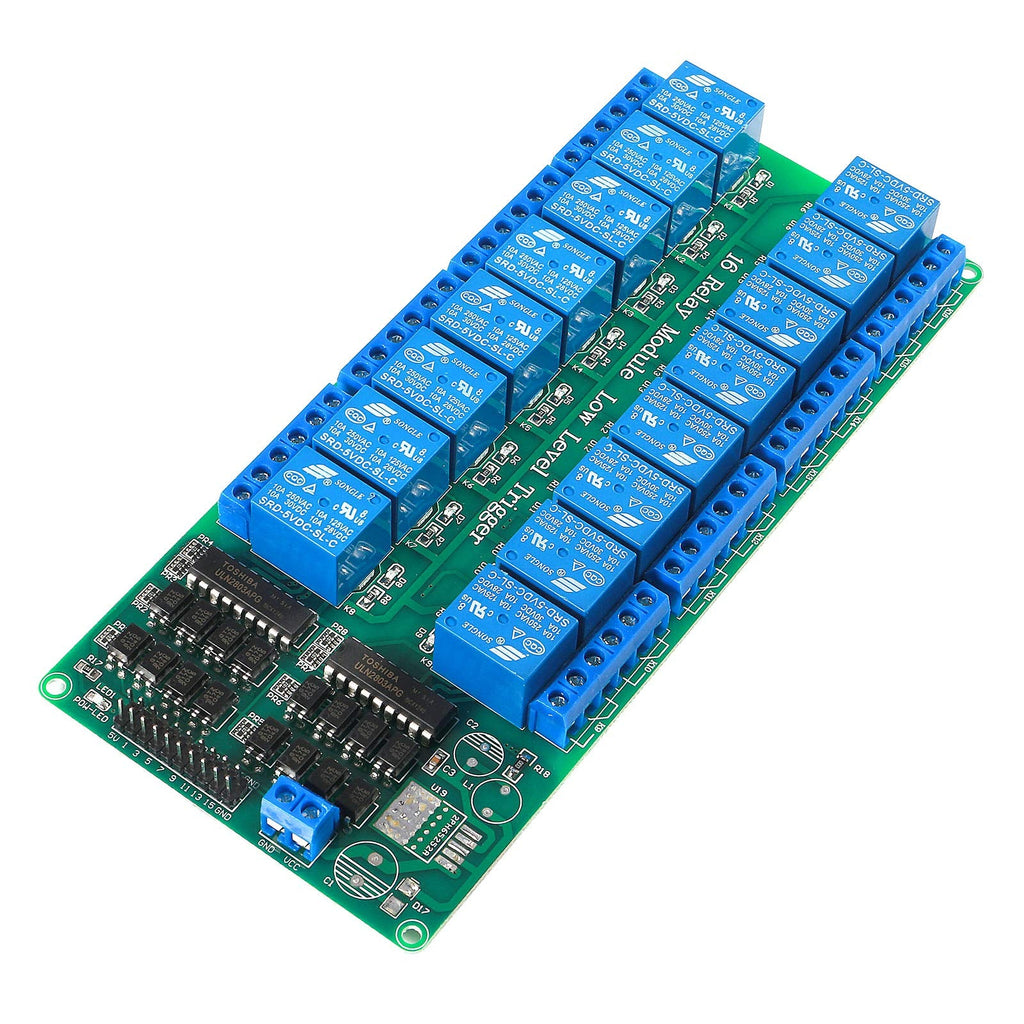 [Australia - AusPower] - ALAMSCN 16 Channel DC 5V Relay Module with Optocoupler Low Level Trigger Expansion Board for Smart Control Switch 