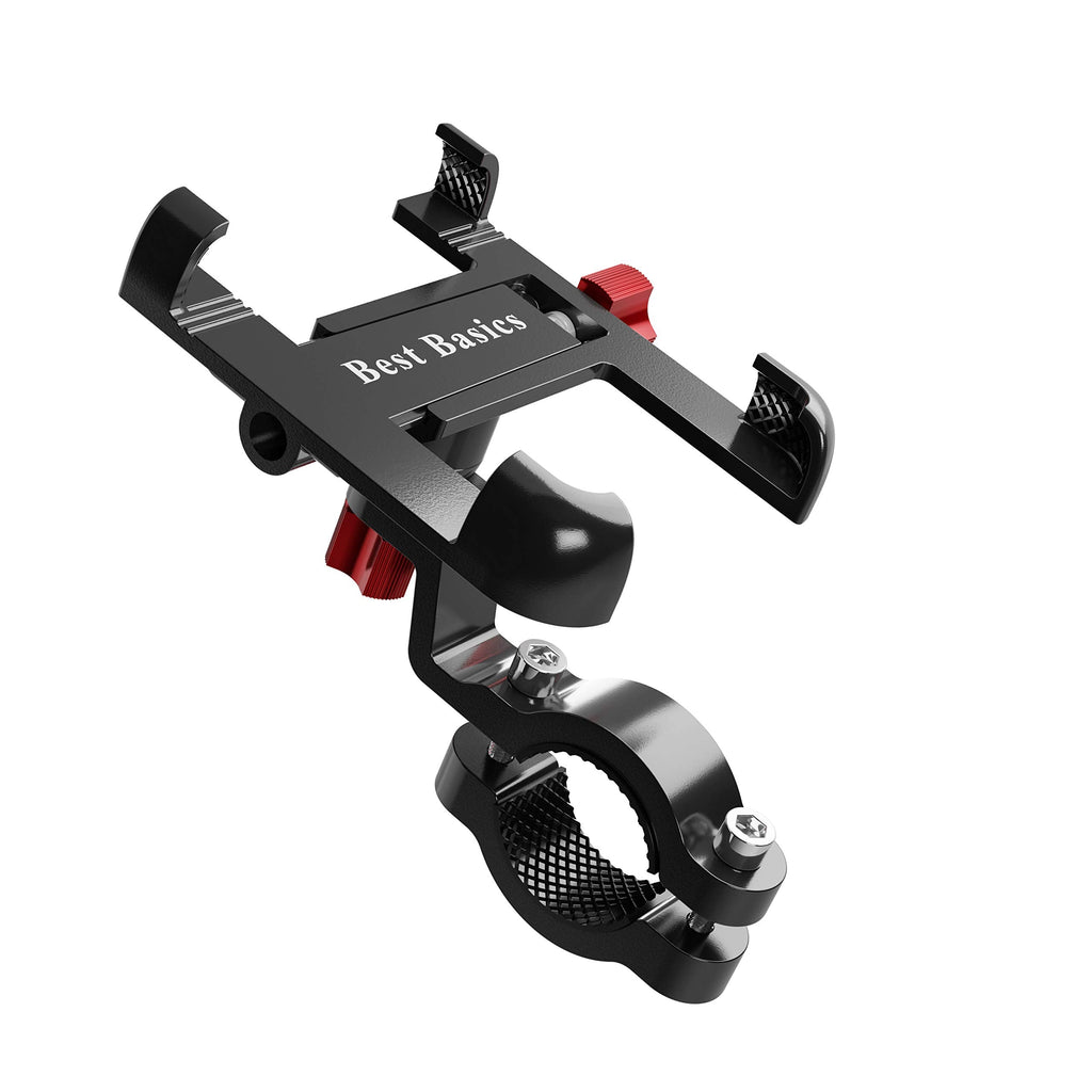 [Australia - AusPower] - Best Basics Universal Fit Bike Handlebar Phone Mount - Made with Aluminum Alloy - Easy to Install - Adjustable Phone Holder - 360 Degree Rotating Cell Phone Holder - Compatible with All Smartphones 