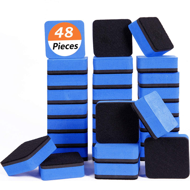 [Australia - AusPower] - Dry Erase Erasers, 48 Pack Magnetic Whiteboard Eraser Chalkboard Eraser Dry Eraser for Classroom Office and Home (48blue) 48blue 