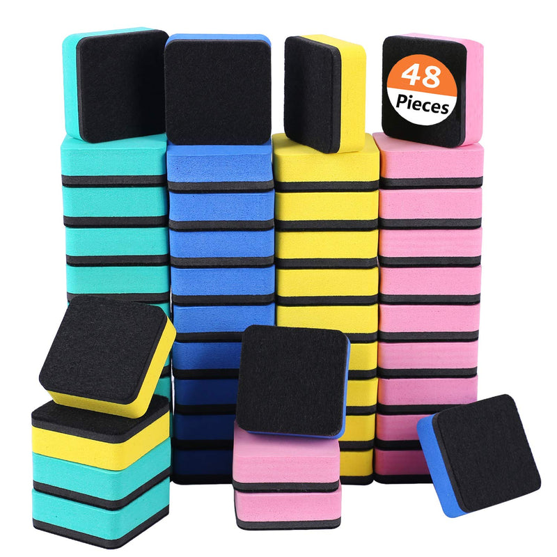 [Australia - AusPower] - Dry Erase Erasers, 48 Pack Magnetic Whiteboard Eraser Chalkboard Cleansers Wiper for Classroom Office and Home (48mixed) 48mixed 