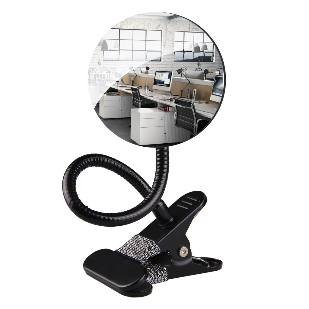 [Australia - AusPower] - Clip On Convex Mirror, 4in Round Cubicle Corner Mirror Flexible Office Computer Security Mirror Blind Spot for Personal Privacy Safety 