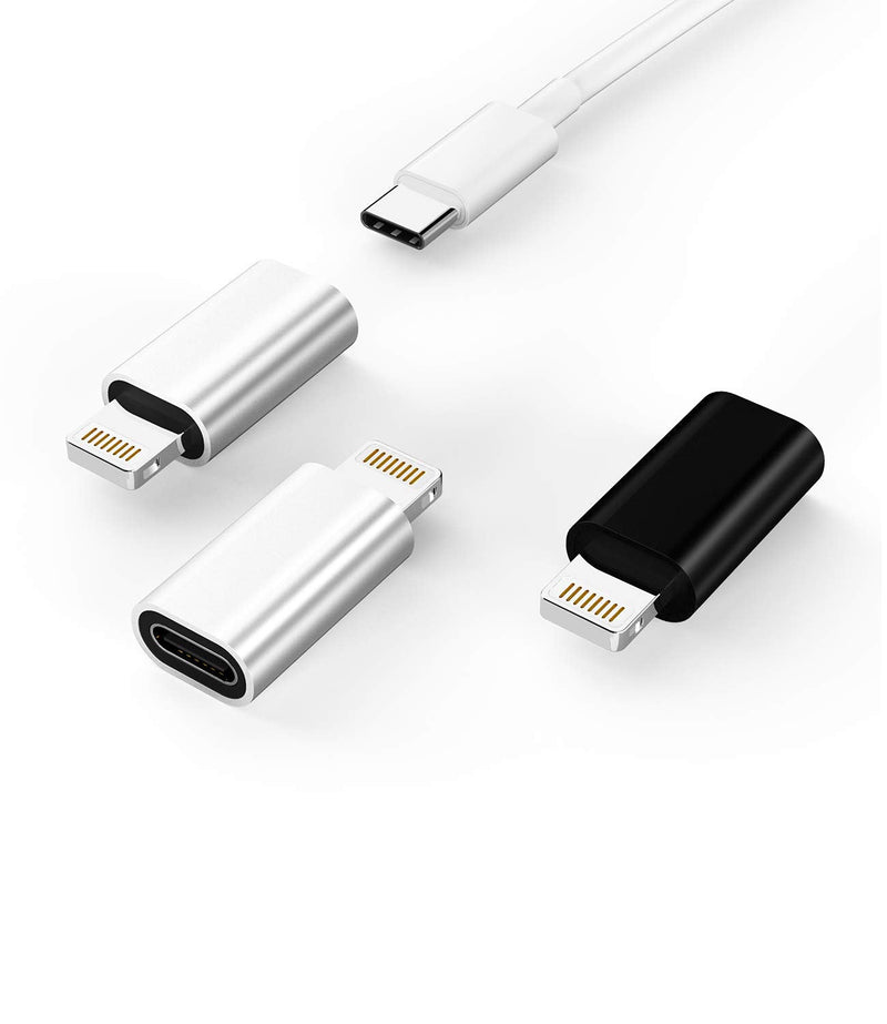 [Australia - AusPower] - 3Pack,USB C to Lightning Adapter,USB-C Female to Lightning Male Adapter,Lightning to USB C,USBC Charging Cable Charger Adaptor for Apple iPhone 12 11 Mini PRO MAX XS XR X SE2 7 8Plus Ipad AIR Type C 