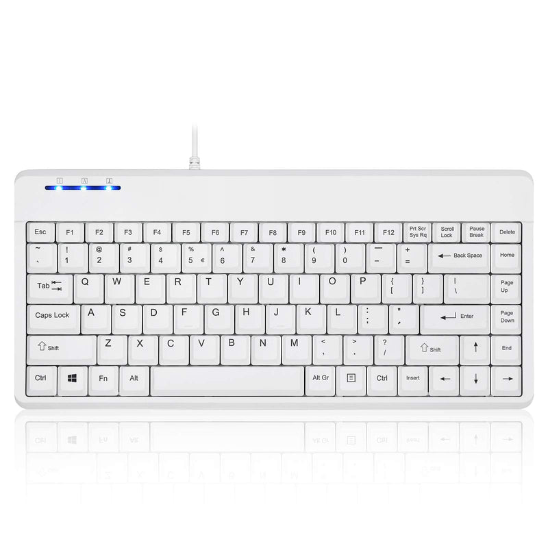 [Australia - AusPower] - Perixx PERIBOARD-409WU US, Wired USB Mini Keyboard - White - US English 