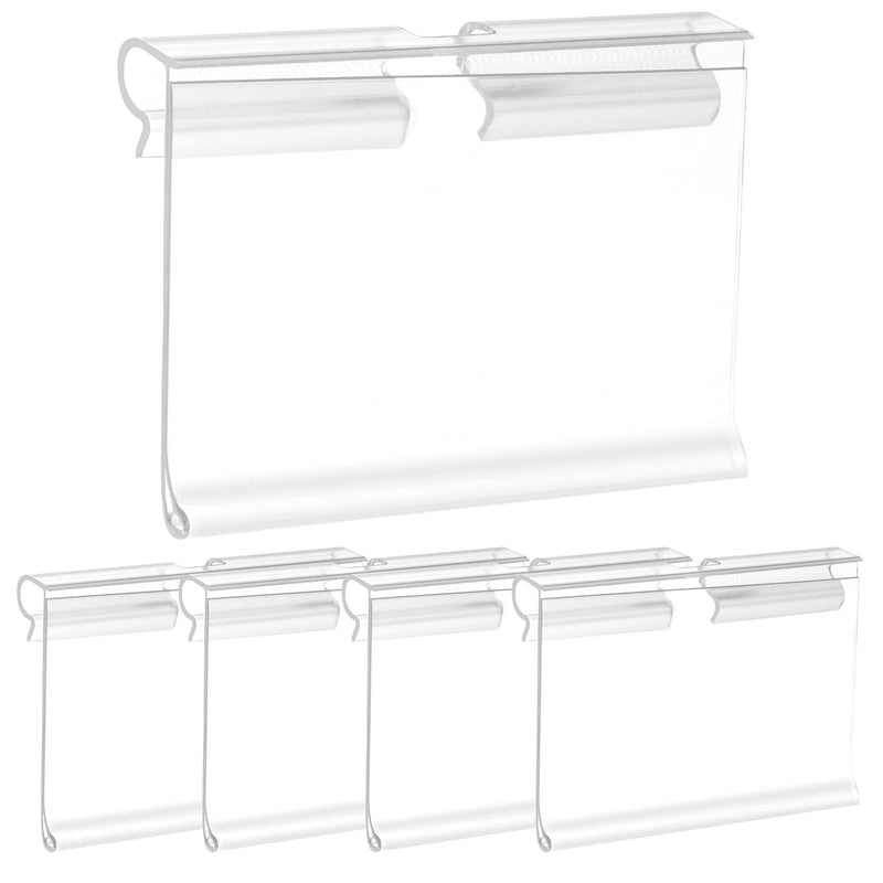 [Australia - AusPower] - 50 Pack Reusable Plastic Wire Shelf Label Holder, For Pantry Retail Merchandise Shopping Mall Store Shop Supermarket UPC Price Card Sign and Ticket Display Holder, Clip-On Design. 6cm X 4cm By NuBliss 