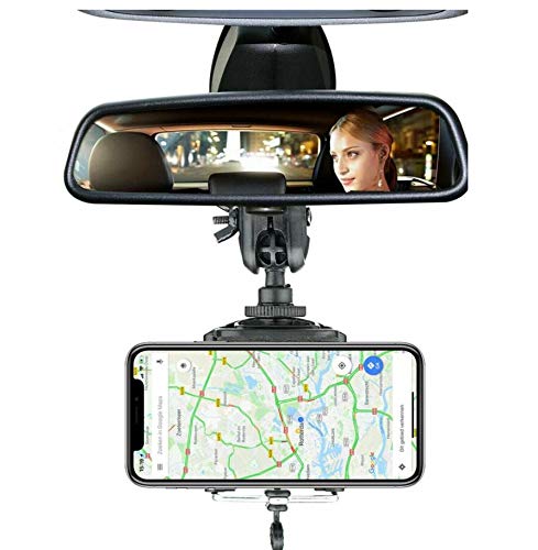 [Australia - AusPower] - JORCEDI Universal 360 Degree Rotation Car Rear View Mirror Mount Stand Holder Cradle Clip for Cell Phone iPhone 12/11/11Pro Max/XR/X/8,Samsung Galaxy S10 S9 S8 S7 