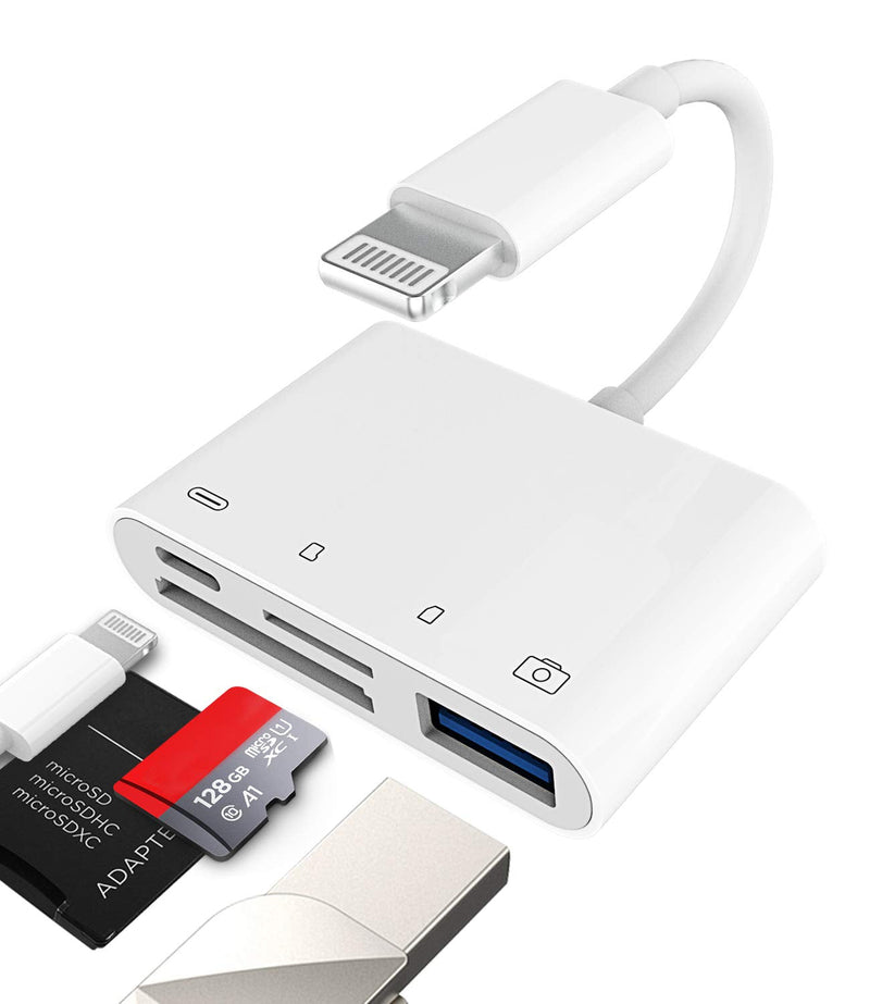 [Australia - AusPower] - Camera Micro SD TF Memory Card Reader Lightning Male to USB3.0 Female Adapter OTG Cable for Apple iPhone 11 12 Mini max pro xs xr x se2 7 8plus Ipad air A Connector Flash Stick Drive Splitter 