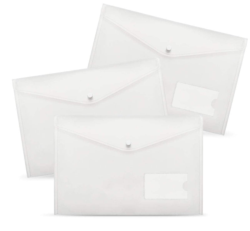 [Australia - AusPower] - Plastic Envelopes Folders Poly Envelopes 20 Pack A4 Letter Size Document Papers File Envelopes Folder with Label Pocket, Snap Closure, Clear Filing Envelopes Organizers for School Home Office Work 